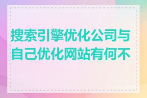搜索引擎优化公司与自己优化网站有何不同