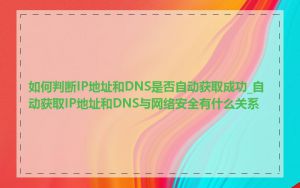 如何判断IP地址和DNS是否自动获取成功_自动获取IP地址和DNS与网络安全有什么关系