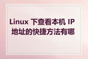 Linux 下查看本机 IP 地址的快捷方法有哪些