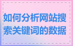 如何分析网站搜索关键词的数据