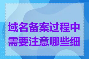 域名备案过程中需要注意哪些细节