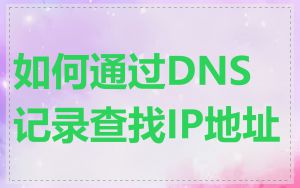 如何通过DNS记录查找IP地址