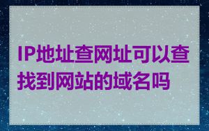 IP地址查网址可以查找到网站的域名吗