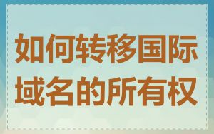 如何转移国际域名的所有权