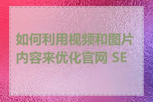 如何利用视频和图片内容来优化官网 SEO