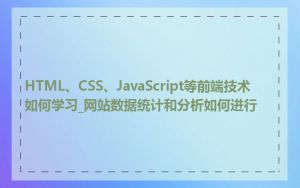 HTML、CSS、JavaScript等前端技术如何学习_网站数据统计和分析如何进行