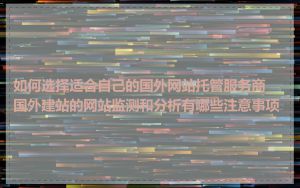 如何选择适合自己的国外网站托管服务商_国外建站的网站监测和分析有哪些注意事项