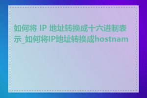 如何将 IP 地址转换成十六进制表示_如何将IP地址转换成hostname