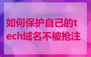 如何保护自己的tech域名不被抢注