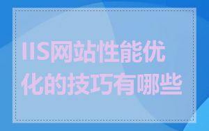 IIS网站性能优化的技巧有哪些