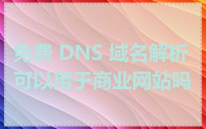 免费 DNS 域名解析可以用于商业网站吗