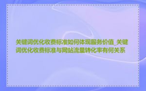 关键词优化收费标准如何体现服务价值_关键词优化收费标准与网站流量转化率有何关系