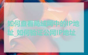 如何查看局域网中的IP地址_如何验证公网IP地址