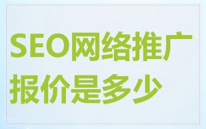 SEO网络推广报价是多少