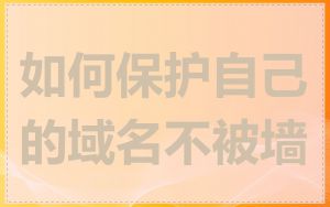 如何保护自己的域名不被墙