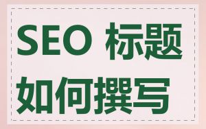 SEO 标题如何撰写