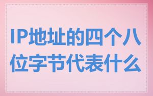 IP地址的四个八位字节代表什么