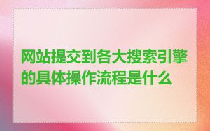 网站提交到各大搜索引擎的具体操作流程是什么