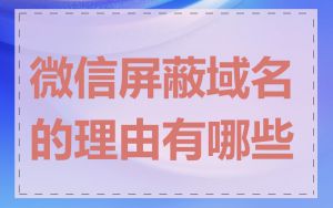 微信屏蔽域名的理由有哪些