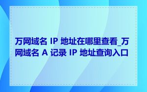 万网域名 IP 地址在哪里查看_万网域名 A 记录 IP 地址查询入口