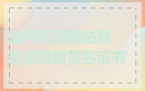 如何检测网站是否使用自签名证书