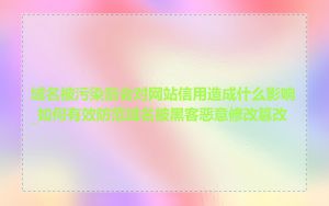 域名被污染后会对网站信用造成什么影响_如何有效防范域名被黑客恶意修改篡改