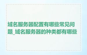 域名服务器配置有哪些常见问题_域名服务器的种类都有哪些
