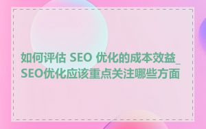 如何评估 SEO 优化的成本效益_SEO优化应该重点关注哪些方面
