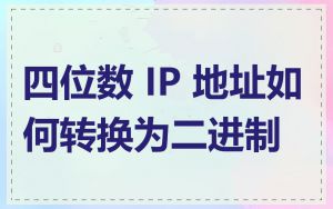 四位数 IP 地址如何转换为二进制