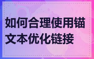 如何合理使用锚文本优化链接