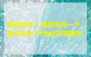 如何使用 C 语言编写一个跨平台的 IP 地址获取程序