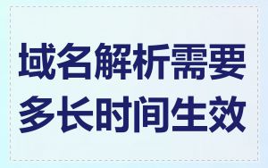 域名解析需要多长时间生效