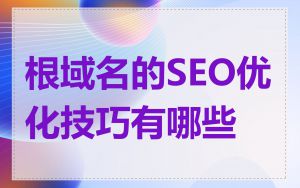 根域名的SEO优化技巧有哪些