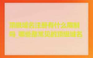 顶级域名注册有什么限制吗_哪些是常见的顶级域名