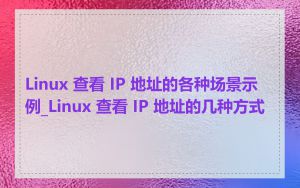 Linux 查看 IP 地址的各种场景示例_Linux 查看 IP 地址的几种方式