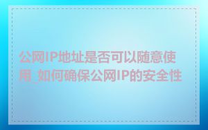 公网IP地址是否可以随意使用_如何确保公网IP的安全性