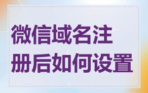 微信域名注册后如何设置