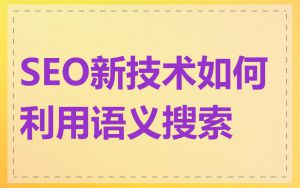 SEO新技术如何利用语义搜索
