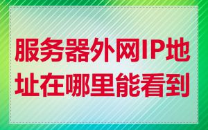 服务器外网IP地址在哪里能看到