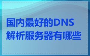 国内最好的DNS解析服务器有哪些