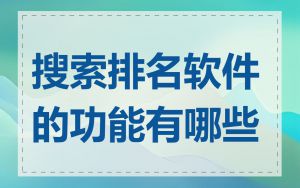 搜索排名软件的功能有哪些