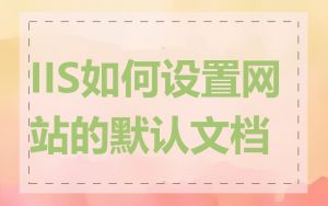 IIS如何设置网站的默认文档