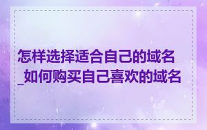 怎样选择适合自己的域名_如何购买自己喜欢的域名