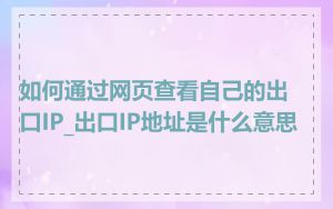 如何通过网页查看自己的出口IP_出口IP地址是什么意思