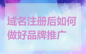 域名注册后如何做好品牌推广