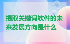 提取关键词软件的未来发展方向是什么