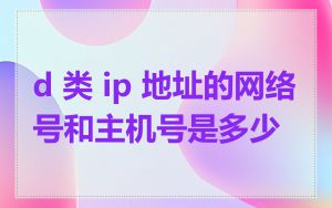 d 类 ip 地址的网络号和主机号是多少