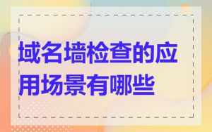 域名墙检查的应用场景有哪些