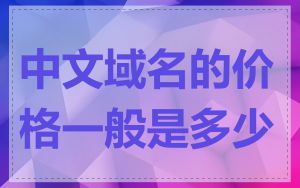 中文域名的价格一般是多少
