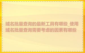 域名批量查询的最新工具有哪些_使用域名批量查询需要考虑的因素有哪些